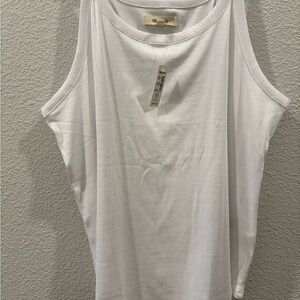 Madewell White Ribbed Tank Top